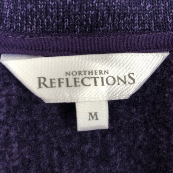 Vintage Northern Reflections Purple Button Up Sweater Vest Medium - Picture 2 of 7